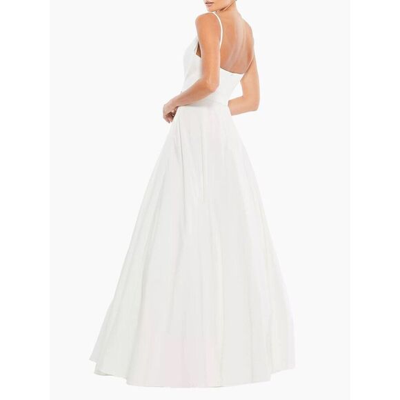 Mac Duggal Classic Taffeta A-Line Gown. Size 12. White. NWOT. 14 - Picture 3 of 14
